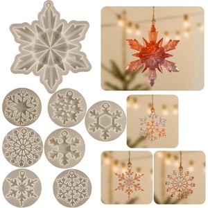JDICTION 8-Pack Snowflake & Wave Spiral Silicone Molds for Resin Pendants, Keychains, Home Decor - 1 of 1