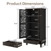 55" Rustic Tall Cabinet with Drawer, Carved Wood Accent Cabinet with Solid Wood Legs, Vintage Storage Cabinet for Living Room or Hallway-Koiai - 4 of 4