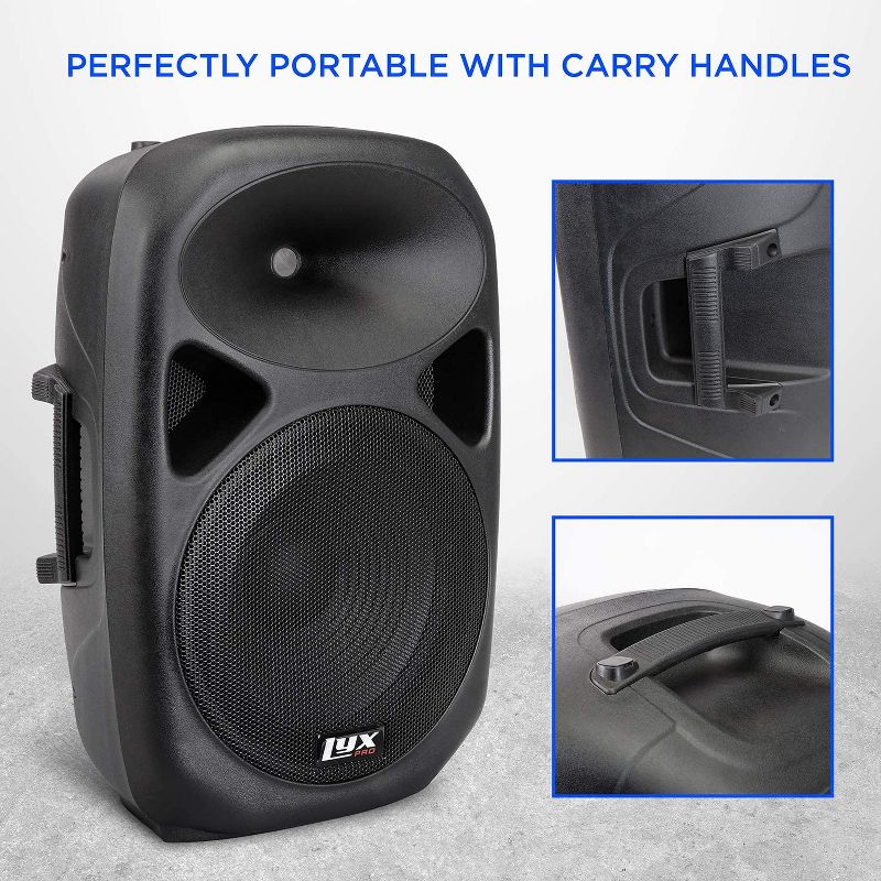 LyxPro 12” Portable Passive PA Speaker System W/Speakon, XLR Input, 3 of 6