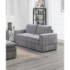 Okak Modern Convertible Sectional Sofa Couch with 4 Armchair/Wedge, 1 Armless Chairs /Ottomans 6 pc Fabric Plush Modular Sofa for Living Room, Gray - 3 of 4