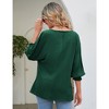 Womens Shirt Round Neck Puff Sleeve Tops 2025 Summer Loose Balloon Sleeve Work Office Blouse for Women - 2 of 4