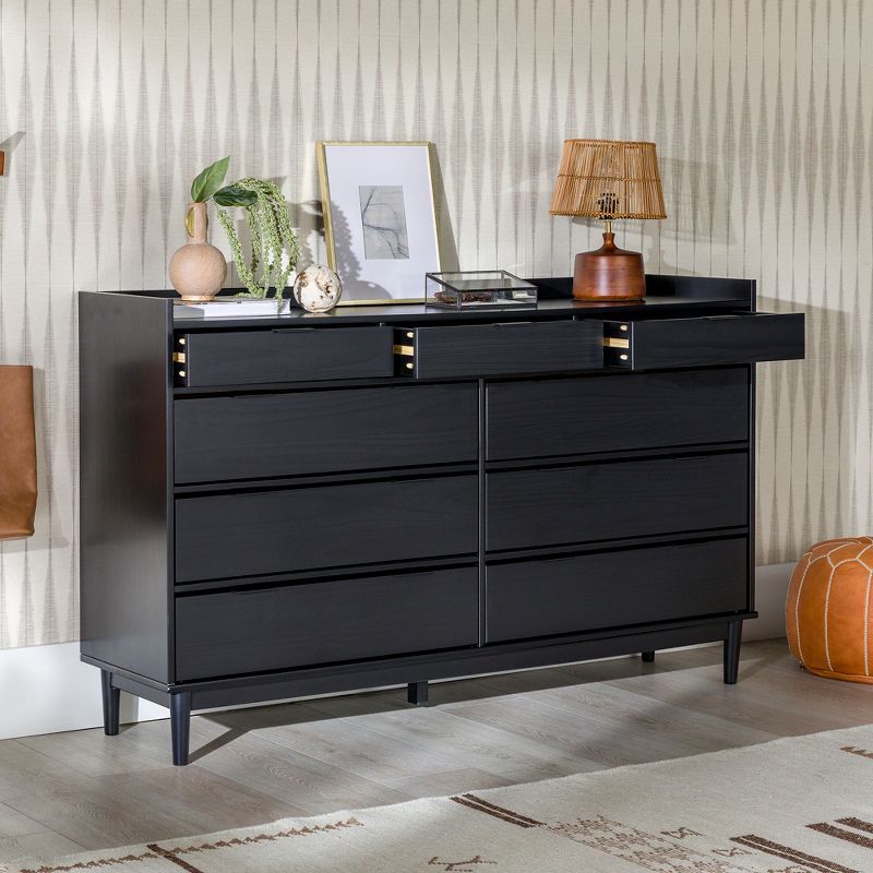 Mid-Century Modern Solid Wood 9 Drawer Horizontal Dresser - Saracina Home
, 3 of 11