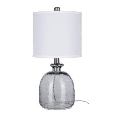 18.5" Textured Glass Table Lamp (Includes LED Light Bulb) Smoke Gray - Cresswell Lighting