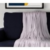 HomeRoots 50" X 60" Gray Woven Cotton Herringbone Throw Blanket with Fringe - 2 of 4