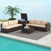 Tangkula 8 PCS Wicker Patio Furniture Set Rattan Sectional Sofa Set w/ Cushions - 2 of 4