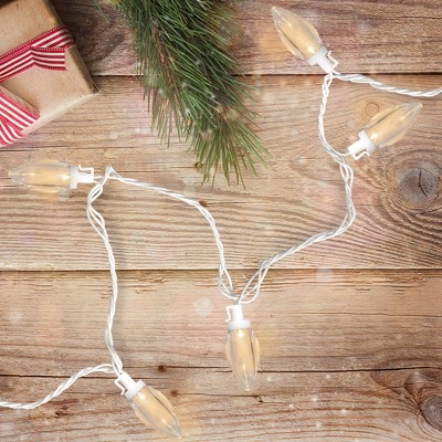 Home Heritage 25 ft 50 Bulb Count C9 Warm White Christmas Green Wire LED Lights 