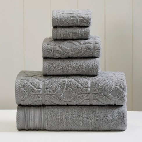 Modern Threads 6 Piece Reversible Yarn Dyed Jacquard Towel Set, Artesia  Damask. : Target