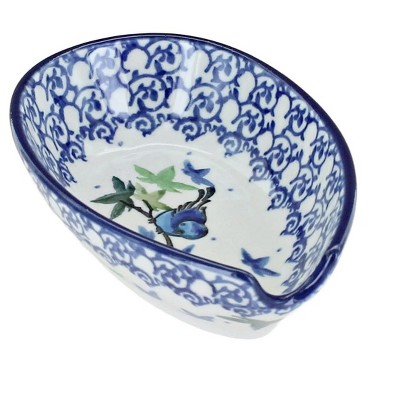 Blue Rose Polish Pottery 381 Ceramika Artystyczna Small Spoon Rest