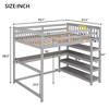 NicBex Full/Twin Loft Bed with Shelves and Under-bed Desk for Kids Teens Adults - 3 of 4