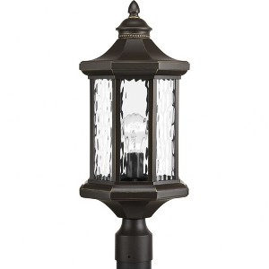Progress Lighting, Edition, 1-Light, Post Lantern, Antique Bronze, Clear Water Glass, Aluminum - 1 of 2