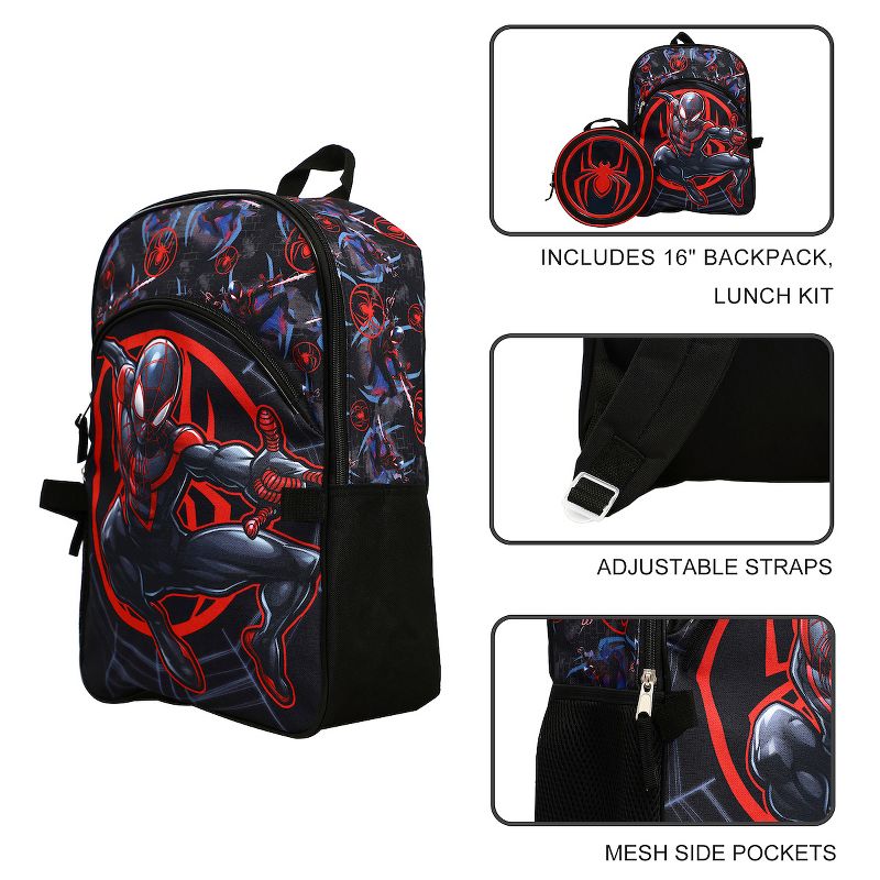 Marvel Spider-Man Miles Youth Lunch Tote & Backpack, 5 of 7