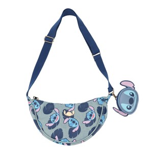 Stitch Character Head All-Over Print 28 Cm Sling Crossbody Bag With Detachable Coin Pouch - 1 of 4