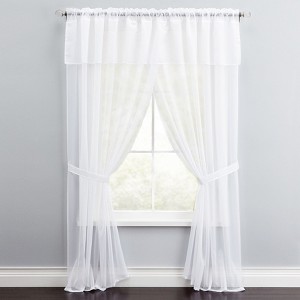 BrylaneHome BH Studio Sheer Voile 5 Piece One-Rod Curtain Set - 1 of 4