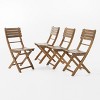 GDFStudio Rabion Outdoor Acacia Wood Folding Dining Chairs (Set of 4) - 2 of 4