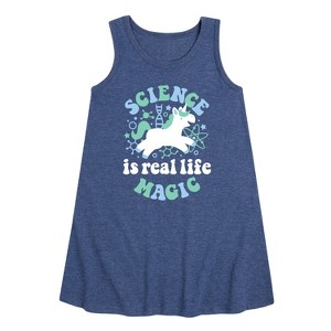 Girls' - Instant Message - Science Is Real Life Magic Graphic Sleeveless Aline Dress - 1 of 4