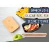 Nat & Jules Matte Navy Blue 6.5 x 4 Ceramic and Bamboo Butter Dish With Lid - 4 of 4