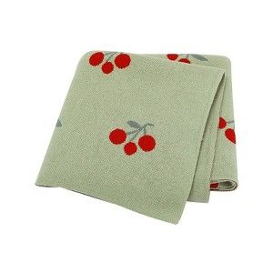 MyKids-USA Knitted Cute And Sweet Cherry Soft Baby Blanket, Perfect For Newborn Boys And Girls - 1 of 2