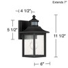 John Timberland Moray Bay Mission Outdoor Wall Light Fixture Black Motion Sensor Dusk to Dawn 11 1/2" Seedy Glass for Post Exterior Barn Deck House - image 4 of 4