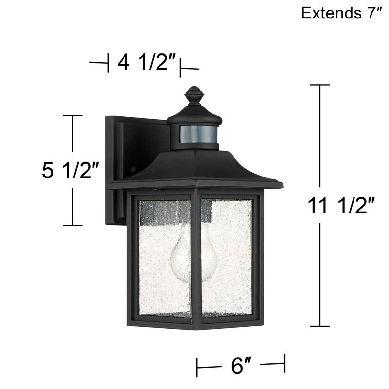 John Timberland Moray Bay Mission Outdoor Wall Light Fixture Black Motion Sensor Dusk to Dawn 11 1/2" Seedy Glass for Post Exterior Barn Deck House, 4 of 9