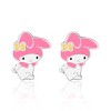 Sanrio Hello Kitty My Melody Brass Flash Plated Enamel and Cyrstal Stud Earrings - 3 of 4