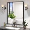 Black Framed Mirror,Rectangular Wall Mounted Cosmetic Mirror,Bathroom Mirror,Wall Hanging Mirror,Decorative Mirror-The Pop Home - 2 of 4