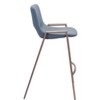 Zuo Modern Desi Counter Stool, Set Of 2, 35.6 Inch High Azure Gray Faux Leather Seat With Walnut Finish Steel Frame - 4 of 4