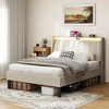 CAVINAS Twin/Full/Queen Size Upholstered Platform Bed Frame with Velvet Headboard & LED Lights,No Box Spring Needed - 2 of 4