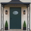 ALOADECOR Unique/Statement Outdoor Wall Light with Clear Glass Farmhouse Black Exterior Wall Sconce with Open Bottom Porch Light Fixture for Garage - 2 of 4