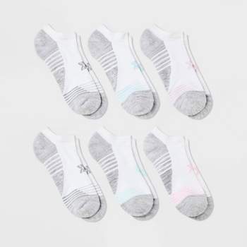 Women's 6pk Cushioned Performance Striped No Show Athletic Socks - All In Motion™ 4-10