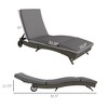 Patio Wicker Chaise Lounge Chair, Outdoor PE Rattan Sun lounger with Adjustable Backrest and 2 Wheels - 3 of 4