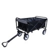 ORRD Collapsible Folding Wagon Cart with 360° Wheels, Heavy Duty Utility Cart for Beach Camping Grocery Shopping, Supports 360lbs - 3 of 4