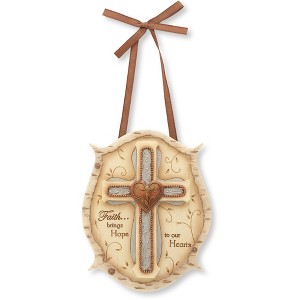 Pavilion Gift Company - Faith - 4.5" x 5.75" Cross Plaque - Wall Sign Panels - 1 of 3