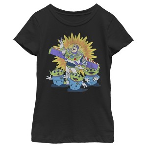 Girl's Toy Story Buzz Lightyear and Aliens T-Shirt - 1 of 4