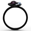 Slickblue Women’s Heart Shape Ring – IP Black Stainless Steel with Amethyst Synthetic Crystal, size 5-11 - 2 of 4