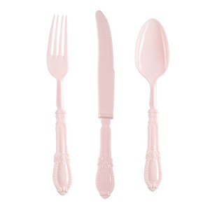 Smarty Had A Party Pink Baroque Plastic Cutlery Set - 480 Sets - 1 of 4