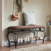 VYNXARIA Shoe Rack Bench for Entryway, Industrial Bench, Rustic Shoe Rack for Small Spaces, Upholstered Entryway Bench, Multipurpose Entryway - 2 of 4