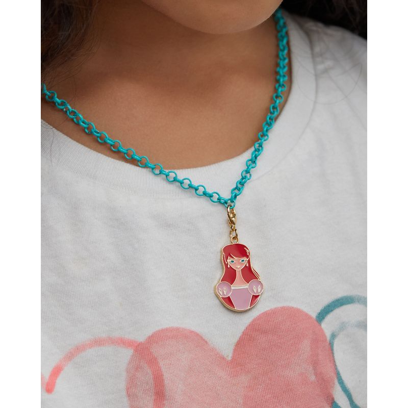 Disney Princess Girls Necklace, Bracelet, and Charms Set - The Little Mermaid Ariel Charms with Bracelet and Necklace, 2 of 7