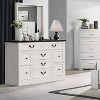 9 Drawer Dresser with Charging Stand, Vintage TV Stand, Solid Wood Chest of Drawers with Metal Knobs, Living Room, Hallway, Bedroom - 3 of 4