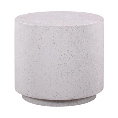 Gray Terrazzo Concrete Drum Side Table