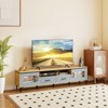 Tangkula Farmhouse TV Stand for TVs up to 80" Entertainment Center with 2 Drawers & 2 CabinetsWooden TV Cabinet - 2 of 4