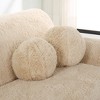 Uttermost Abide Faux Sheepskin Ball Pillows Set of 2, Caramel Brown, Polyester Decorative Accent Cushions, 11" - 2 of 3
