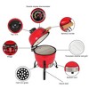 Karl Home 13in Round Ceramic Charcoal Grill in Red - 4 of 4