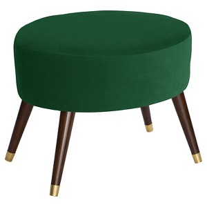 Farwell Oval Ottoman with Gold Caps Velvet Green - Project 62