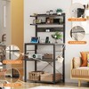 Besiost Kitchen Storage Shelf with 6 Hooks, Bakers Rack with Power Outlet - 4 of 4