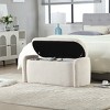 Modern Fabric Upholstered Storage Ottoman Bench with Safe Hinge,Lounge End of Bed Storage Bench,Storage Entry Bench,Storage Hassock-Cuddlewood - 3 of 4