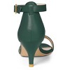Allegra K Women's Faux Leather Adjustable Ankle Strap Kitten Heel Sandals - 3 of 4