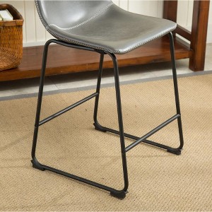 Ridstar Set of 2 Counter Height Stools For Dining Room & Counter-Grey - 1 of 4
