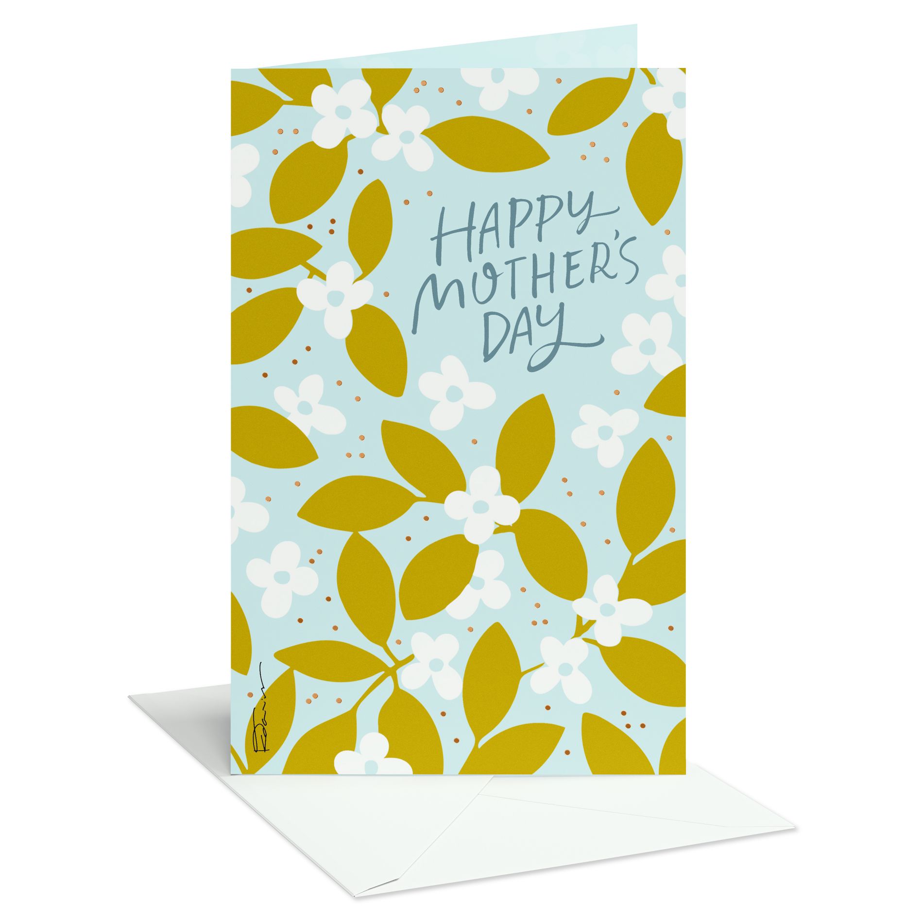 Mother's Day Card for Mom, Happy and Loved, Includes Envelope, Designed by Kathy Davis