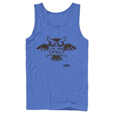 Men's Nintendo Legend of Zelda Link's Awakening Owl Hieroglyphic  Tank Top - Royal Blue - Small