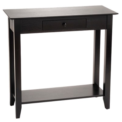 American Heritage Hall Table with Drawer/Shelf Black - Breighton Home